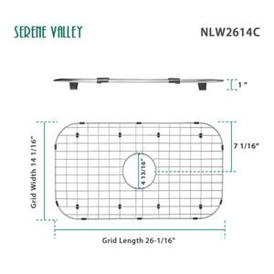 Serene Valley Sink Protector Grid 26-1/16 x 14-1/16 Centered Drain NLW2614C